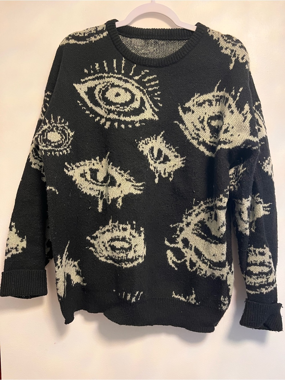 LAST CHANCE 2/$30!! SHEIN Eyeball Sweater